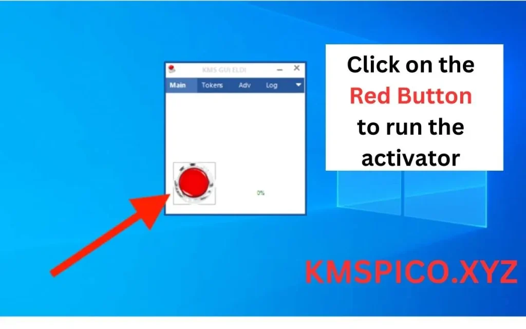 Click on the red button to run the activator