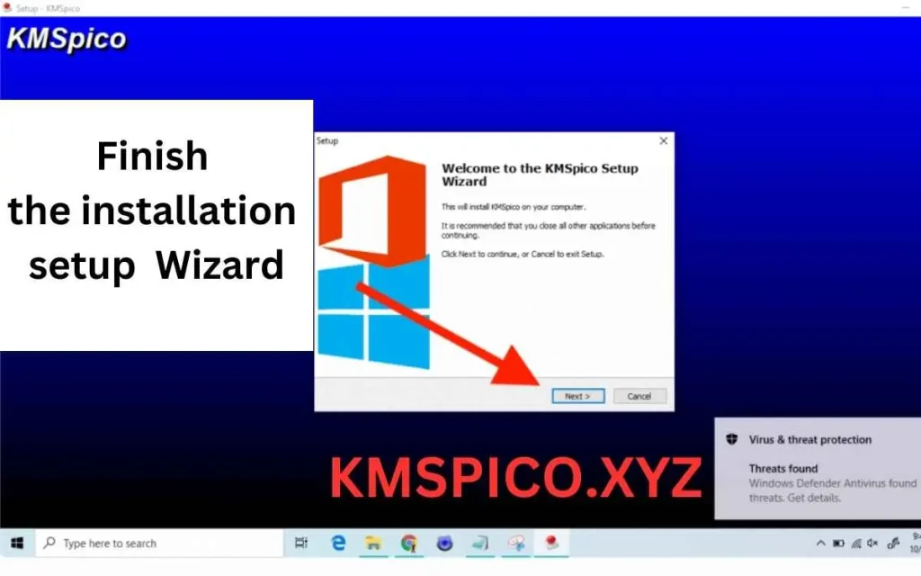 finish the KMS installation setup wizard